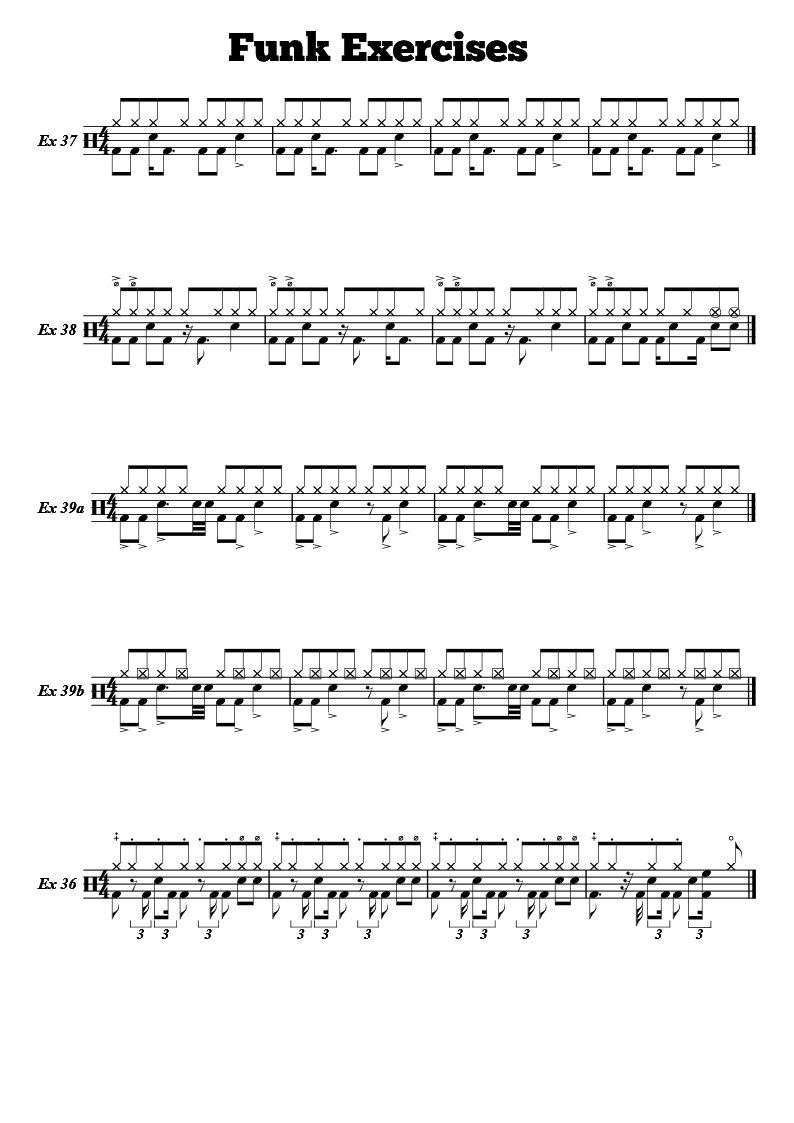 Example pdf created with Musink notation software. Drum exercises